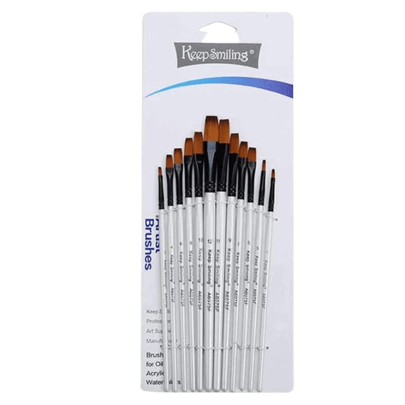 HS Keep Smiling Brush Short Handel Flat Set of 12