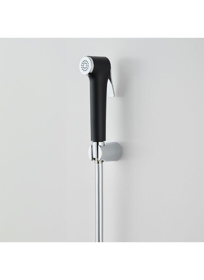 DANUBE HOME Milano Plus Rocket Shattaf Set - Matt Black Finish| Pvc Jet Spray With Trigger Control Handheld Bidet Sprayer Kit-Shattaf, Hose And Holder Fits All Standard Shower Hoses Bathroom Fixtures  - Image 1