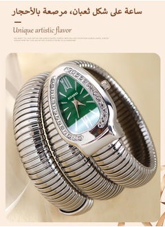 BIFANXI Ladies Fashion Watch, Snake-Shaped Diamond Design Quartz Watch, Fashionable Versatile Bracelet Watch  - Image 1
