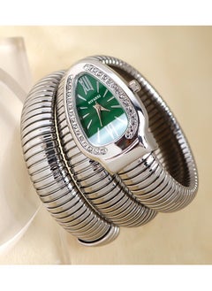 BIFANXI Ladies Fashion Watch, Snake-Shaped Diamond Design Quartz Watch, Fashionable Versatile Bracelet Watch  - Image 2
