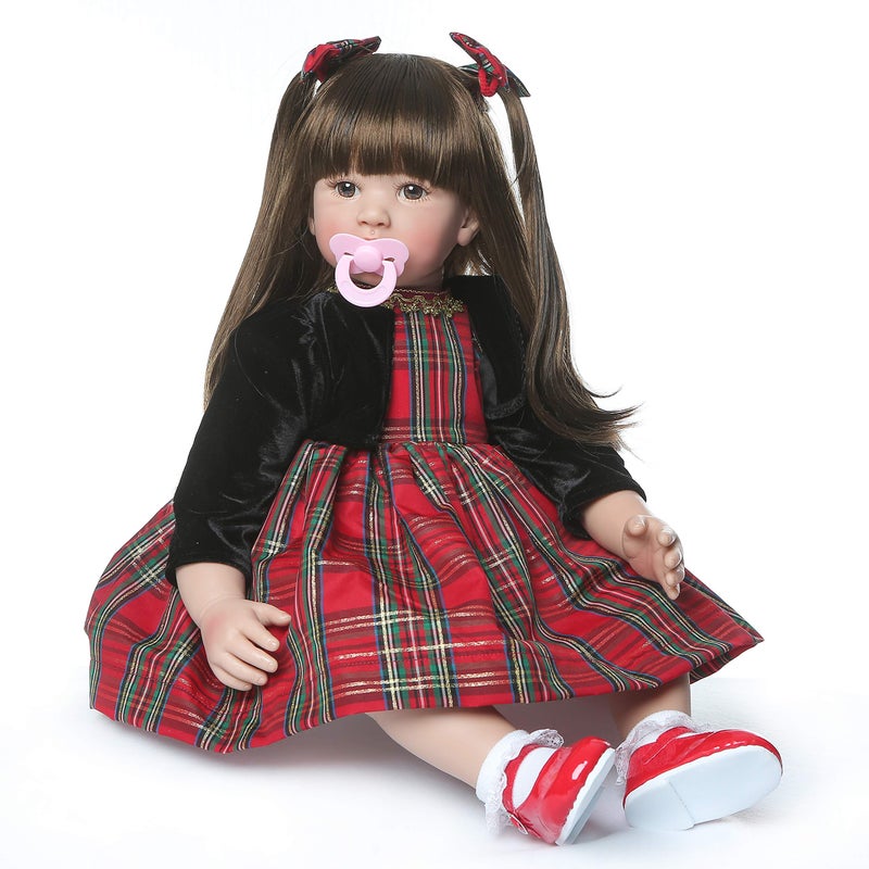 ZIYIUI Reborn Baby Doll 24inch 60cm Soft Silicone Vinyl Real Life Baby Doll Magnetic Mouth Reborn Toddler Girls Gift Set for Ages 3 - Image 4