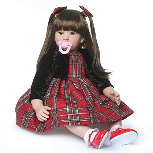 ZIYIUI Reborn Baby Doll 24inch 60cm Soft Silicone Vinyl Real Life Baby Doll Magnetic Mouth Reborn Toddler Girls Gift Set for Ages 3 - Image 1