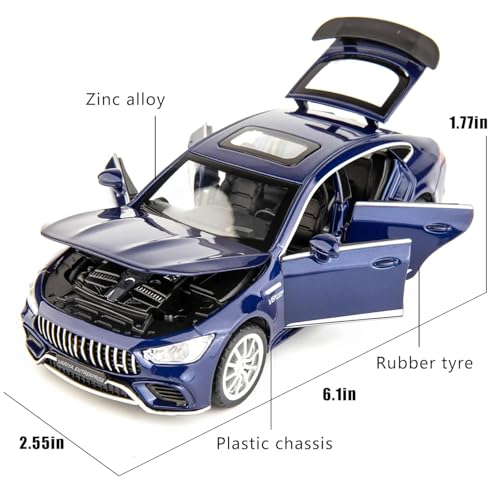 VARIYA ENTERPRISE Metal Pull Back Diecast Car 1:32 Mercedes Benz GTR Pull Back Toy Car Model with Sound Light Boys Gifts Toys for Kids (1:32 Mercedes GT63 - Black) - Image 2