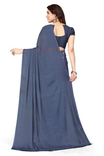 YASHIKA ساري جورجيت مطبوع للنساء من ياشيكا مع قطعة بلوزة (حجم حر نصف إنك) - Image 4