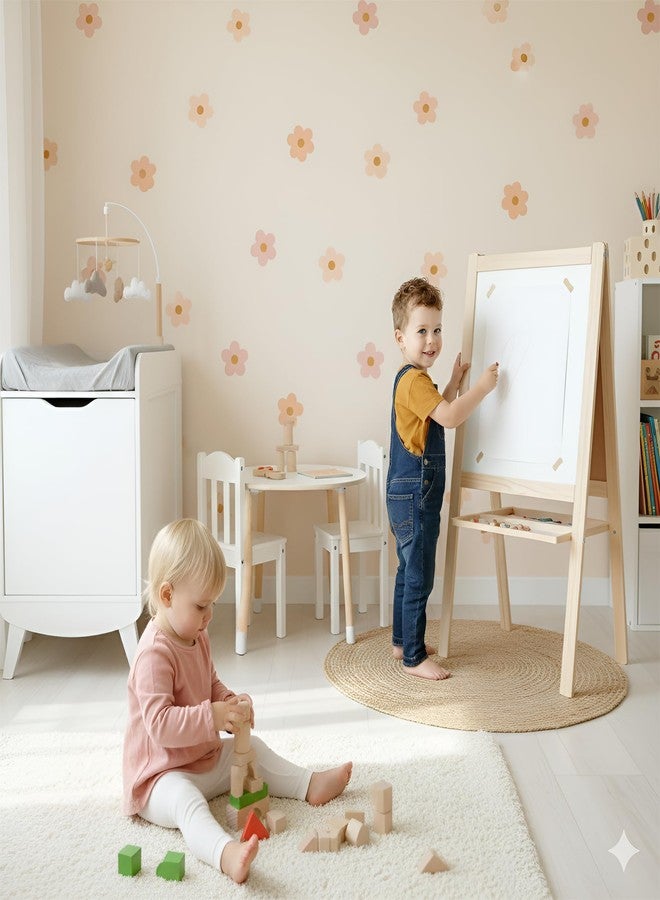 Finduat Boho Blush Pink Daisy Flowers Decals Stickers for Kids Transform Your Toddlers Bedroom with Durable, Easy to Apply Removable Wall Stickers Vibrant Peel-and-Stick Wall Decor - Image 4