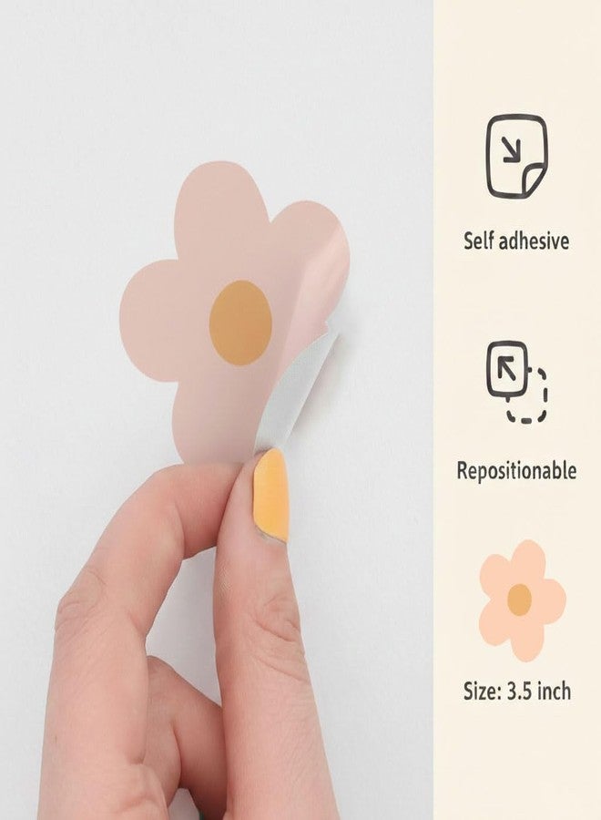 Finduat Boho Blush Pink Daisy Flowers Decals Stickers for Kids Transform Your Toddlers Bedroom with Durable, Easy to Apply Removable Wall Stickers Vibrant Peel-and-Stick Wall Decor - Image 5