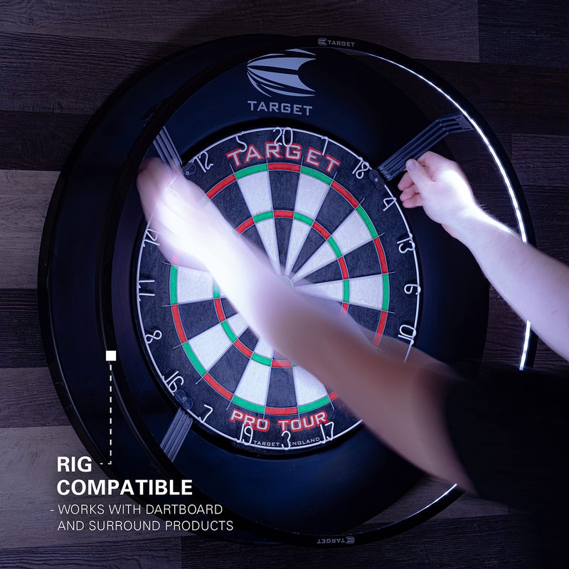 Target Darts Corona Vision Dartboard Lighting System, Black Frame | White LED Dart Board Surround Ring Light with Magnetic Feet | Shadow Eliminating Dartboard Light | Professional Darts Accessories - Image 5