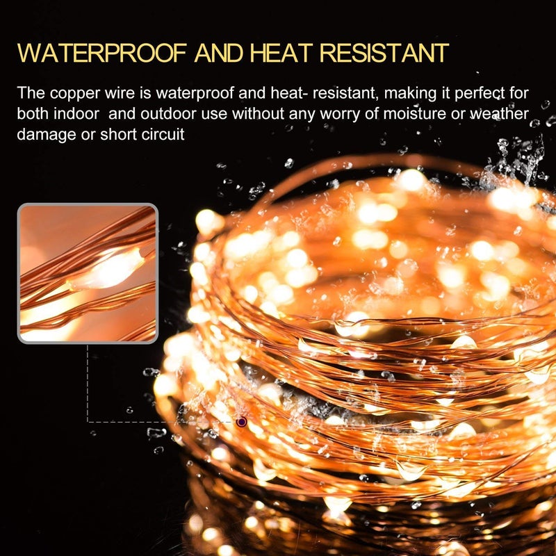 AVIROM 10 M100 LEDs Fairy String Light 2 Copper Wires Durable Quality Waterproof DIY Diwali Lights for Home Decoration USB Powered - Image 2