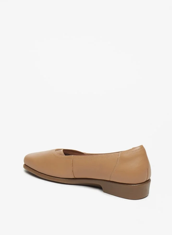 Le Confort Women's Solid Slip-On Ballerina Shoes with Block Heels