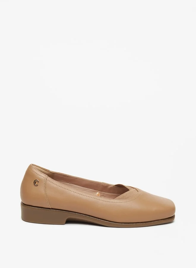 Le Confort Women's Solid Slip-On Ballerina Shoes with Block Heels