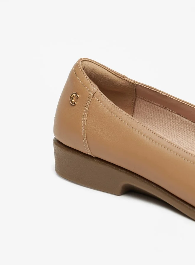 Le Confort Women's Solid Slip-On Ballerina Shoes with Block Heels