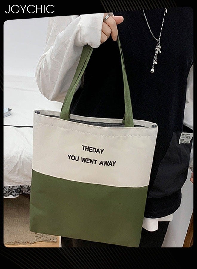 Joychic طقم حقيبة مدرسية كبيرة السعة مكون من 5 قطع بأسلوب جديد حقيبة كتب قماش مقاومة للماء مع حقيبة أقلام للطلاب في المرحلة المتوسطة والثانوية والجامعة باللون الأخضر - Image 2