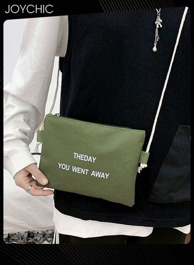 Joychic طقم حقيبة مدرسية كبيرة السعة مكون من 5 قطع بأسلوب جديد حقيبة كتب قماش مقاومة للماء مع حقيبة أقلام للطلاب في المرحلة المتوسطة والثانوية والجامعة باللون الأخضر - Image 3