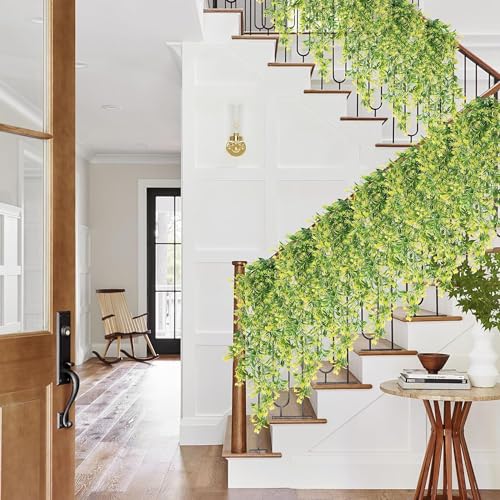 Dekorly Artificial Vines Fake Greenery Garland Willow Leaves Faux Hanging Plants Trailing Weeping Ivy Drooping Hanging Vines Faux Plants Realistic (Design, 65CM) - Image 5