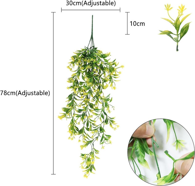 Dekorly Artificial Vines Fake Greenery Garland Willow Leaves Faux Hanging Plants Trailing Weeping Ivy Drooping Hanging Vines Faux Plants Realistic (Design, 65CM) - Image 2