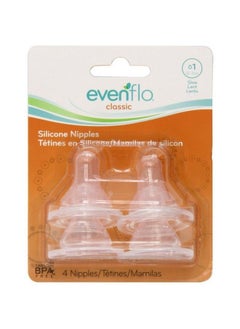 evenflo Classic Nipples Slow Flow 03 Months 4 Ea (Pack Of 2)  - Image 2