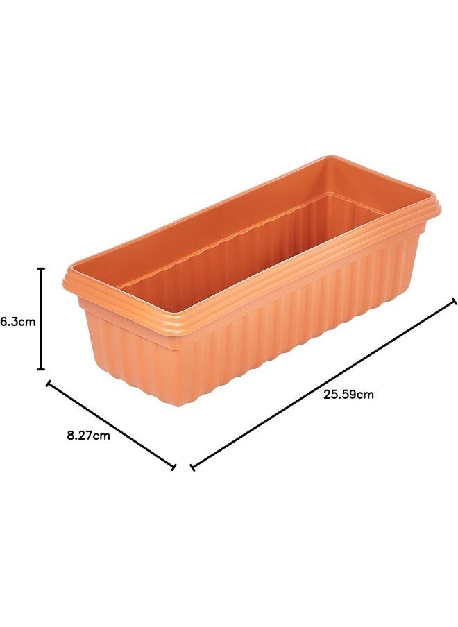 Cosmoplast Small Exotica Planters With Tray-L49 x w 21 h 16 cm (Terracotta) Terracotta  - Image 2