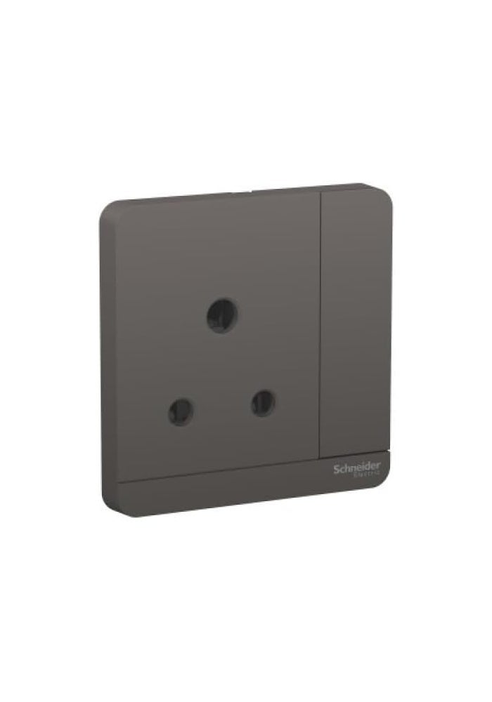 Schneider Electric AvatarOn 5A 1 Gang Switched Socket - Dark Grey - Image 1