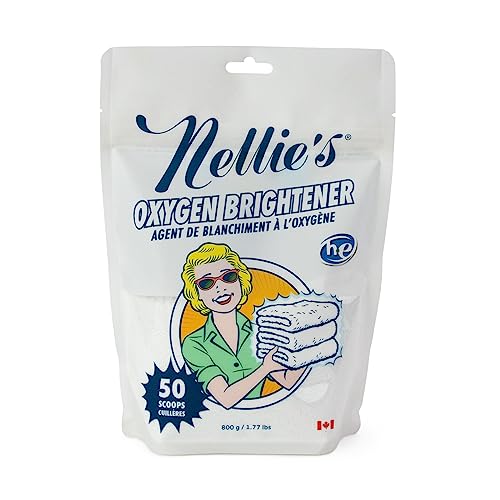 Nellie's Nellie’s Oxygen Brightener –Powder Stain Remover for Laundry – Brightens Whites, Protects Colors – Bleach-Free, Septic-Safe (50 Scoops) - Made in Canada - Image 1