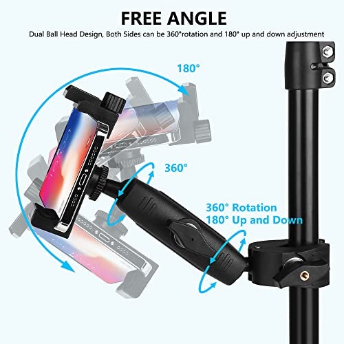 Peastrex Music Boom Microphone Mic Stand Phone Holder Mount with Long Arm and Super Clamp 360° Rotation for Phone 14 13 12 11 MAX Pro Samsung Galaxy S22 S21 Google Pixel, 3.5 to 7" Smartphone - Image 3