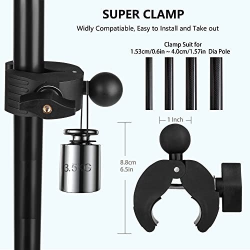 Peastrex Music Boom Microphone Mic Stand Phone Holder Mount with Long Arm and Super Clamp 360° Rotation for Phone 14 13 12 11 MAX Pro Samsung Galaxy S22 S21 Google Pixel, 3.5 to 7" Smartphone - Image 5