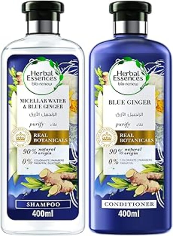 Herbal Essences Bio:Renew Micellar Water And Blue Ginger Shampoo 400 Ml + Conditioner 400Ml