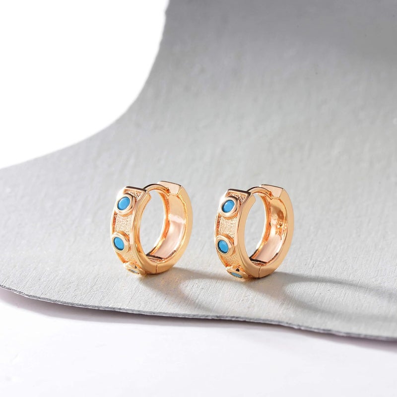 VACRONA Cubic Zirconia Huggie Earrings 14k Gold Plated Tiny Earrings Small Huggie Hoop Earrings Simple Lightweight Hoops Gift for Women - Image 4