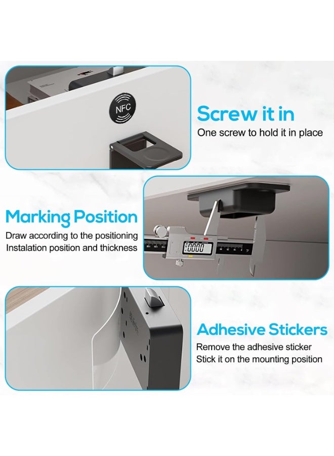 Upgraded smart locker locks and hidden keyless electric drawer locks, hidden NFC locks with no drilling required, electronic child safety locks for drinks cabinets, cupboards, drawers and desks (mob - Image 5