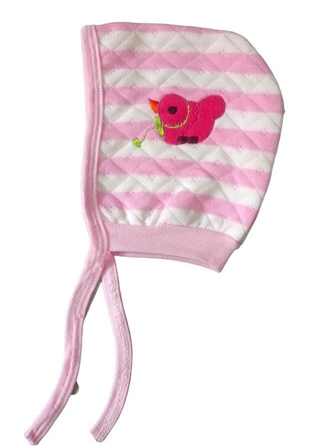 JUSTLIST Woolen Baby Boys & Girls Soft Cotton Caps - Double Layer Ear Flap Baby Hats Combo in Warm Cult Fabric (Yellow, Pink, Green) for Newborns & Infants (0-3 Months). - Image 5