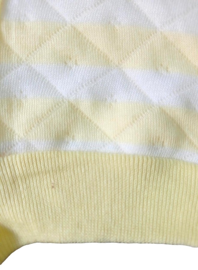 JUSTLIST Woolen Baby Boys & Girls Soft Cotton Caps - Double Layer Ear Flap Baby Hats Combo in Warm Cult Fabric (Yellow, Pink, Green) for Newborns & Infants (0-3 Months). - Image 3