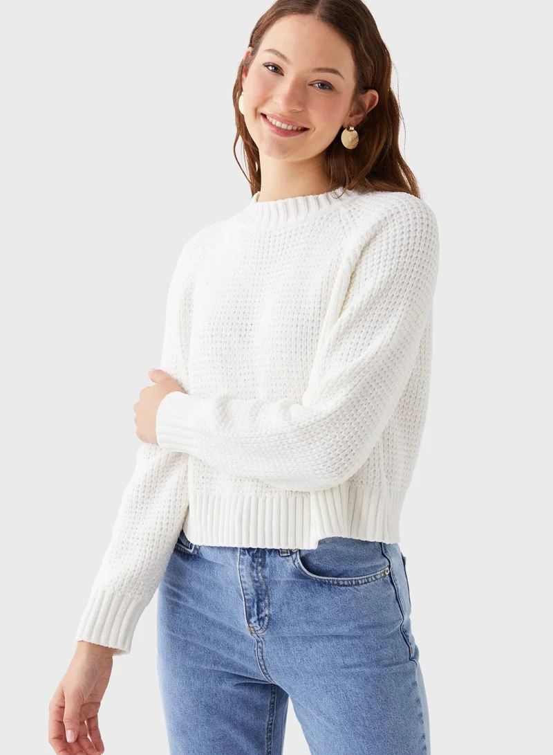 LC WAIKIKI Knitted Crop Sweater