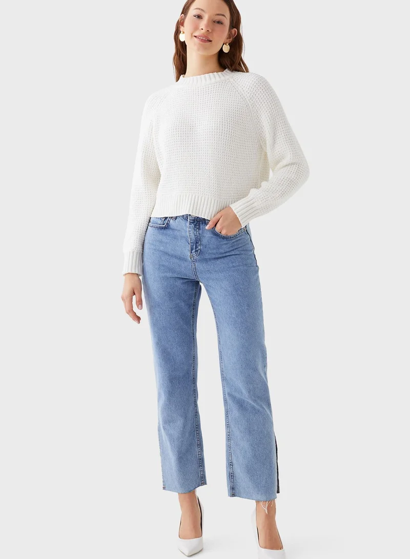 LC WAIKIKI Knitted Crop Sweater