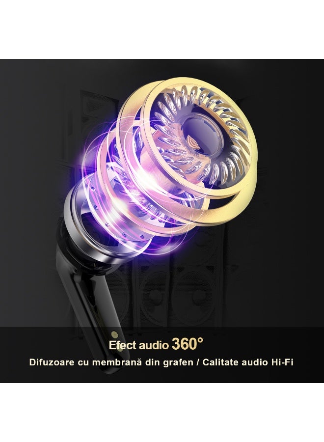 LUCKIER Real-time translation earbuds with flip-open full-colour smart touchscreen. Supports 144 major languages. Translation functionality is permanently free. Features multiple translation modes. Compatible with iPhone and Android devices. Specialised translation device for travel, business and study. Black. - Image 2