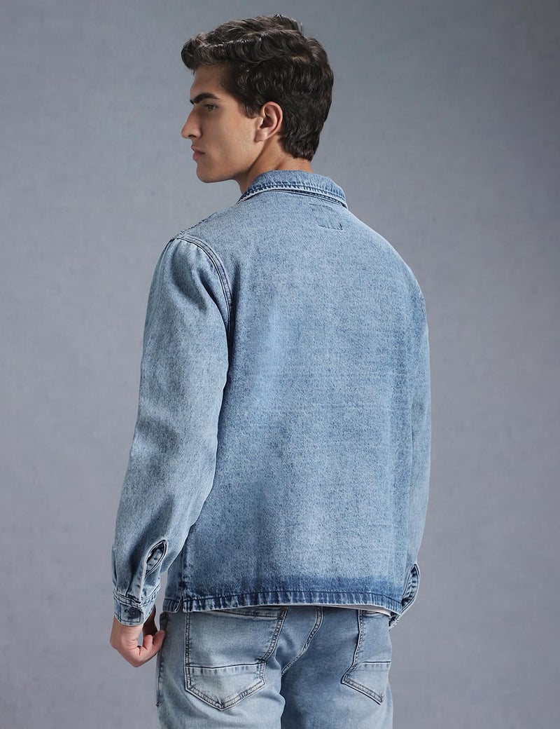 INKD Men's Full Sleeve Shacket (Jacket) - 100% Cotton | Regular Fit | Shirts for Men | Jacket for Men - Image 3