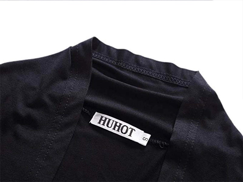 HUHOT Womens Versatile Open Front Lightweight Short Sleeve Bolero Shrug Large Black - Image 3
