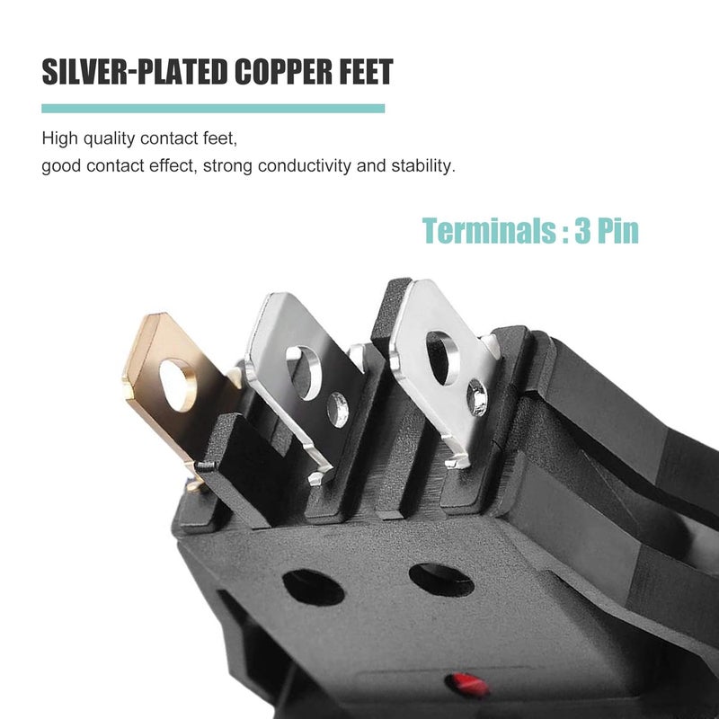 RuoFeng Red Light Boat Rocker Switch 3 Pin 2 Position Illuminated Toggle Switch for Car Boat Popcorn Machine Bench Grinder Breadboard Switch SPST AC 15A/250V 20A/125V (10Pcs) - Image 5