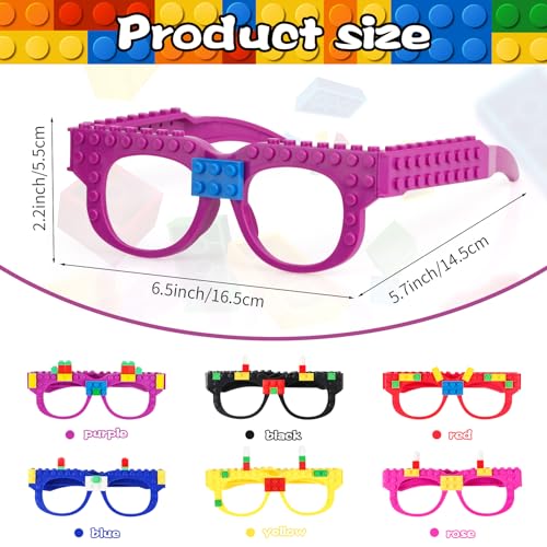 Lemicin 6 Pcs DIY Building Bricks Glasses Building Blocks Games for Kids Birthday Party Favors Supplies Boys Girls Carnival Party Games Decor - Image 5