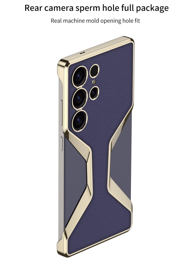 Midkart Protective Case Compatible with Samsung Galaxy S25 Ultra Glossy with Electroplating Hard PC Slim Cut Design with Independent Camera Protection Cover, Plain Black Gold - Image 4