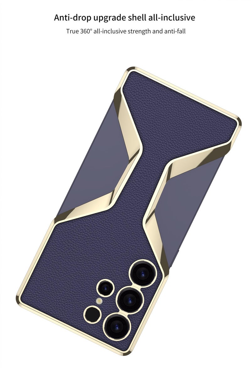 Midkart Protective Case Compatible with Samsung Galaxy S25 Ultra Glossy with Electroplating Hard PC Slim Cut Design with Independent Camera Protection Cover, Plain Black Gold - Image 5