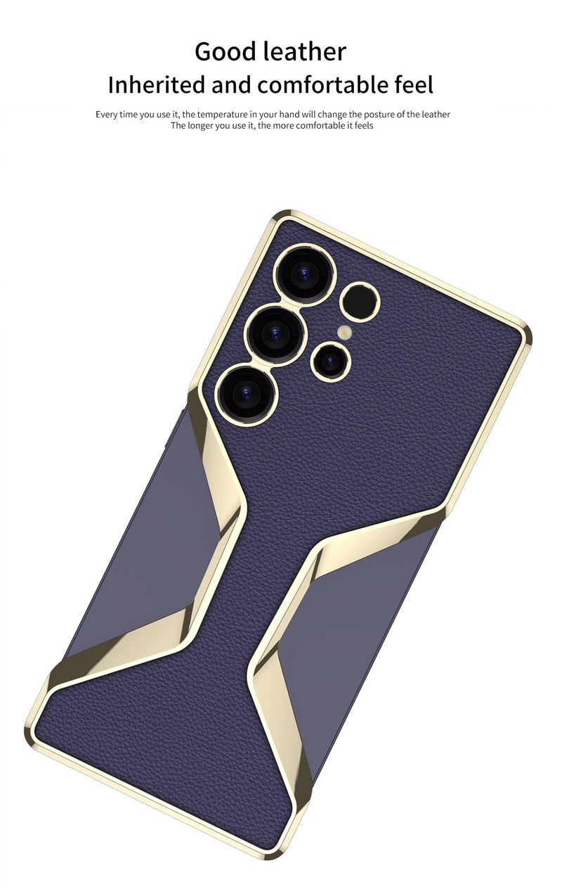 Midkart Protective Case Compatible with Samsung Galaxy S25 Ultra Glossy with Electroplating Hard PC Slim Cut Design with Independent Camera Protection Cover, Plain Black Gold - Image 3