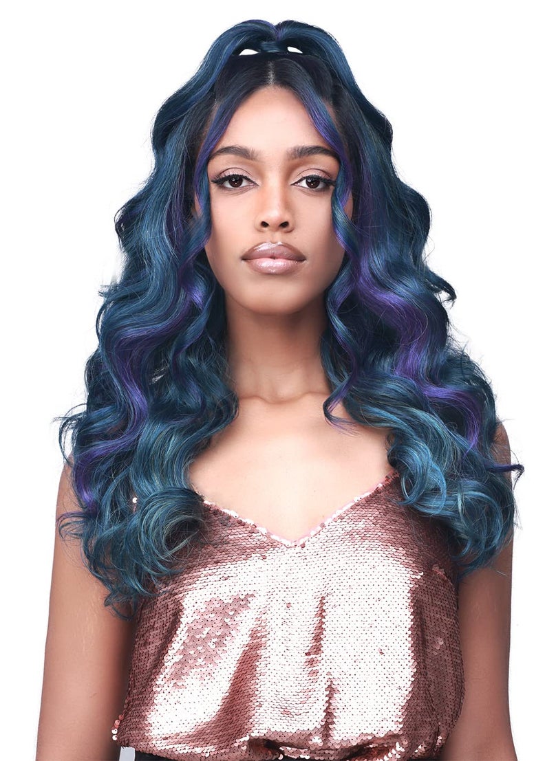 BOBBI BOSS BOBBI BOSS 13X2 Deep Lace Synthetic Hair Wig - MLF418 ELEANOR, Updo Revolution Long Curly Style , High Heat Resistant Wigs (2, Dark Brown) 
