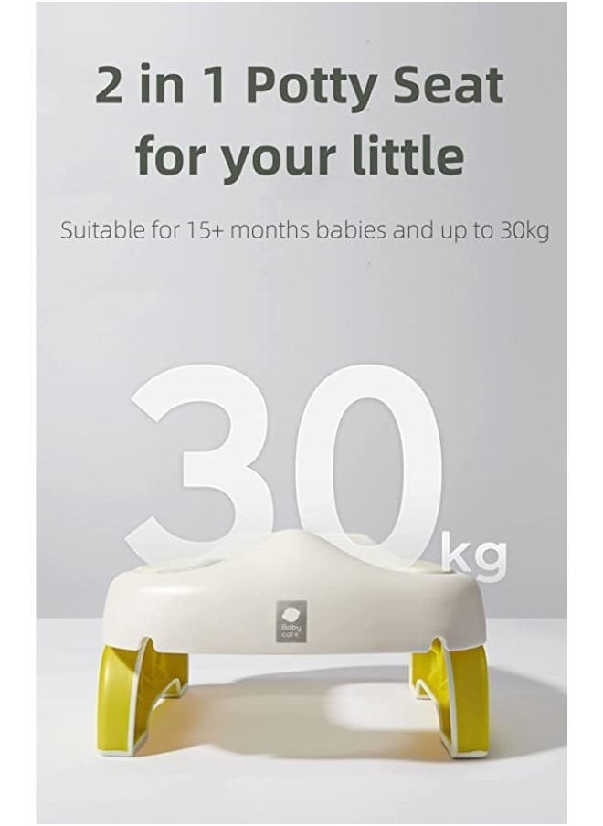 Be a better mom - Portable Potty Seat for Kids Travel 2 in 1 Potty for Travel Foldable Training Toilet Chair for Toddler Potty Training Toilet for Outdoor and Indoor Easy to Clean Yellow - Image 1