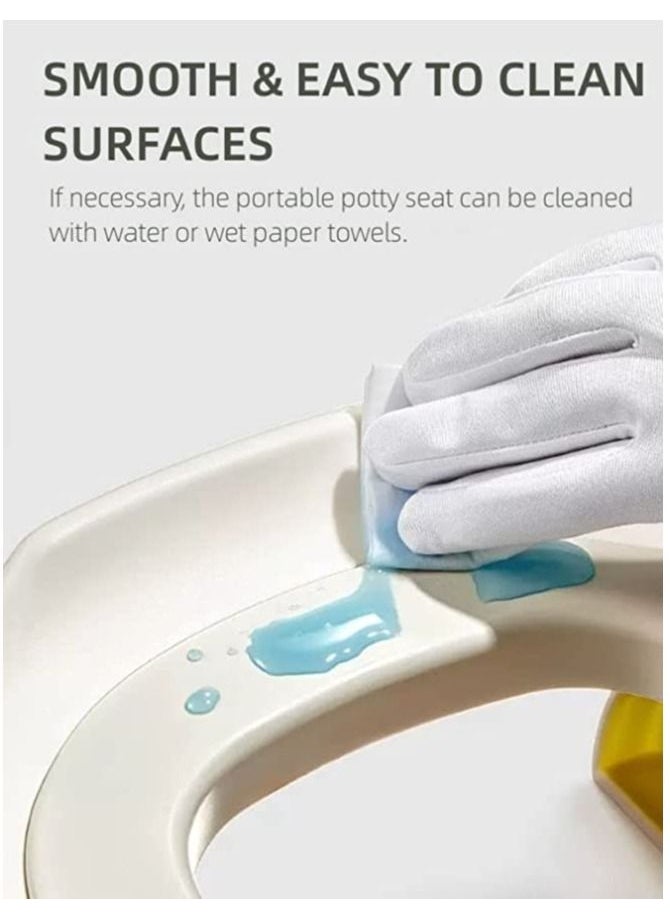 Be a better mom - Portable Potty Seat for Kids Travel 2 in 1 Potty for Travel Foldable Training Toilet Chair for Toddler Potty Training Toilet for Outdoor and Indoor Easy to Clean Yellow - Image 1