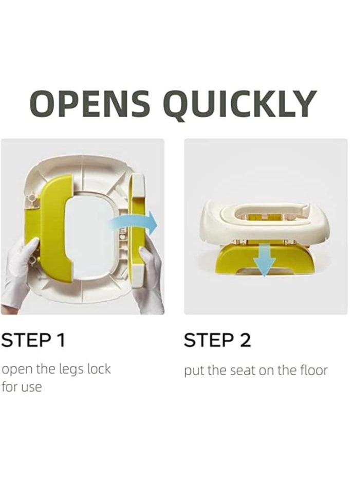 Be a better mom - Portable Potty Seat for Kids Travel 2 in 1 Potty for Travel Foldable Training Toilet Chair for Toddler Potty Training Toilet for Outdoor and Indoor Easy to Clean Yellow - Image 1
