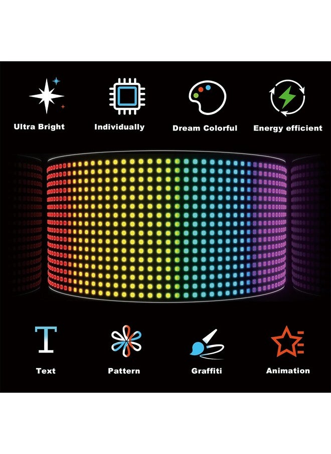 Generic - Scrolling Bright Advertising LED Signs, Flexible USB 5V LED Car Sign Bluetooth App Control Custom Text Pattern Animation Programmable LED Display for Store Car  Hotel (15''x4'') - Image 1