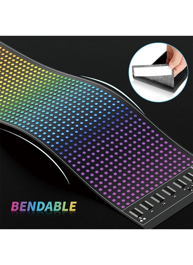 Generic - Scrolling Bright Advertising LED Signs, Flexible USB 5V LED Car Sign Bluetooth App Control Custom Text Pattern Animation Programmable LED Display for Store Car  Hotel (15''x4'') - Image 1