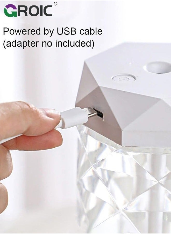 GROIC USB Portable Crystal Humidifier 1000ml with 7 Colors LED Night Light, Desktop 2 Mist Modes Super Quiet for Home, Office, Bedroom, Travel  - Image 2