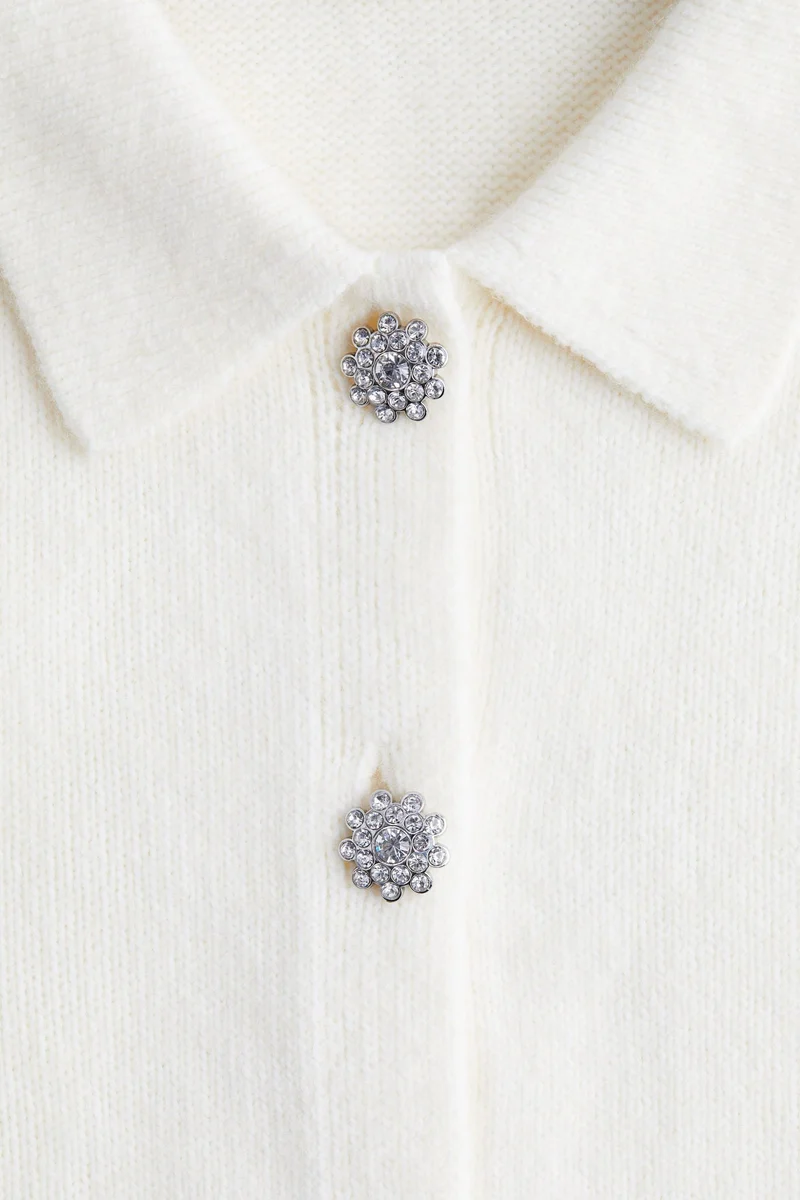 H&M MAMA Rhinestone-button cardigan