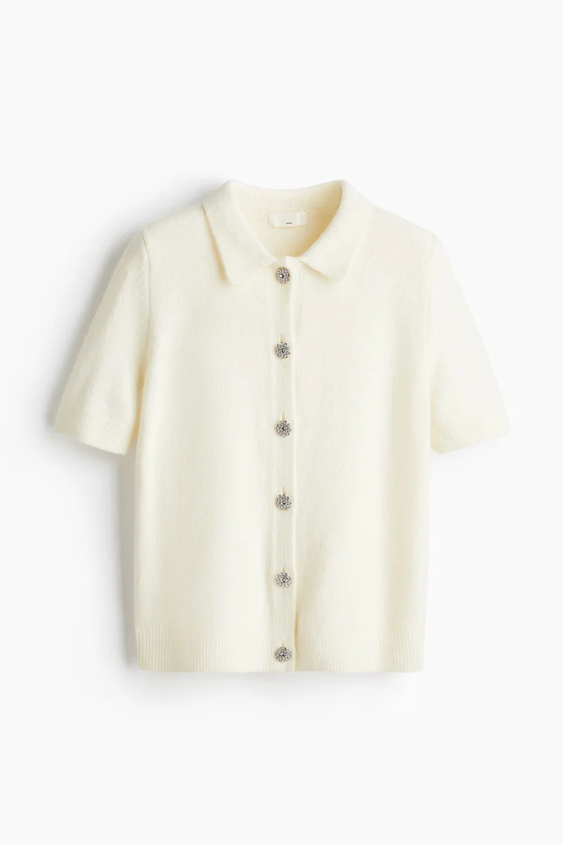 H&M MAMA Rhinestone-button cardigan