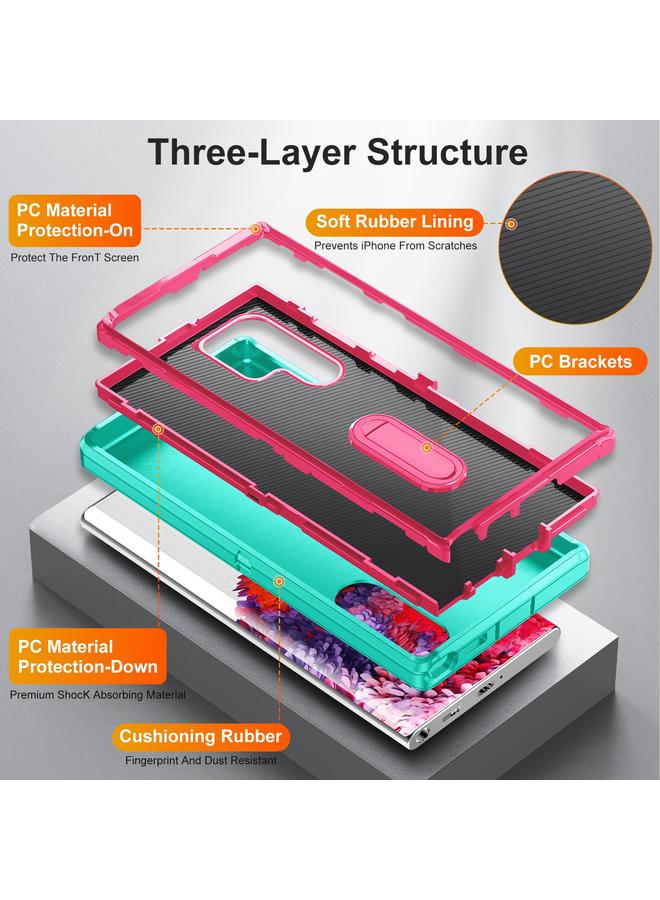 S-TOP Case For Samsung Galaxy S23 ultra 5G 3 in 1 Rugged Holder Phone Case - Image 4